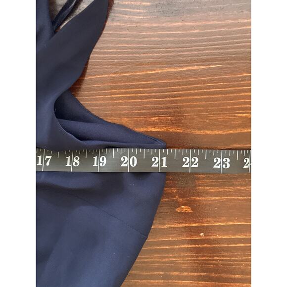 S.LFashion Dress 16 Navy Blue Embroidered Sequin 90s Whimsigoth Handkerchief Hem - Picture 8 of 10